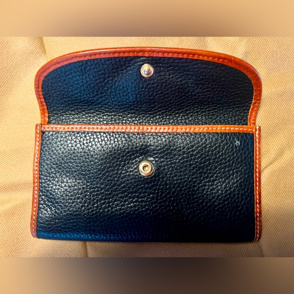 Dooney & Bourke Black Leather Wallet with Tan Trim - Picture 2 of 7